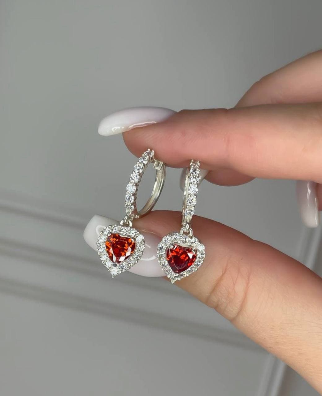 Сережки "Червоне серце"